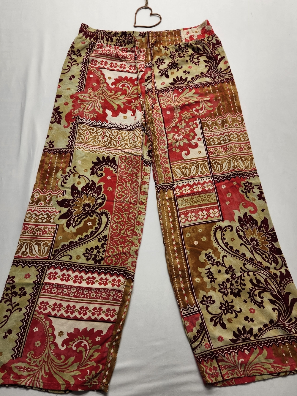 ⭐️Mlle Gabrielle Patchwork Palazzo Pants Comfort Large Festival Boho Casual